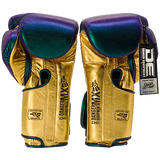 Boxing Pro Gloves Velcro Danger Mx Blue Gold