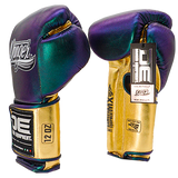 Boxing Pro Gloves Velcro Danger Mx Blue Gold