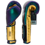 Boxing Pro Gloves Velcro Danger Mx Blue Gold