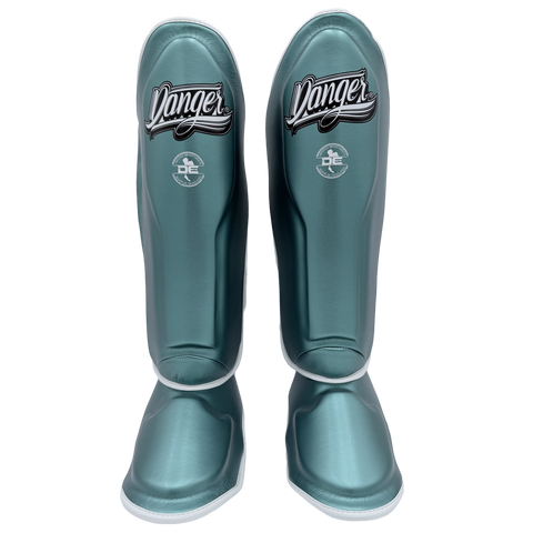 Shin Guards Danger Supermax Microfiber Viridian White