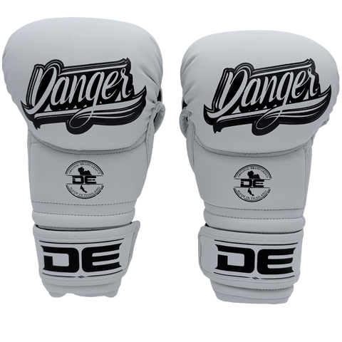 MMA Gloves Danger Sparring Microfiber White