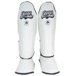 Shin Guards Danger Supermax Semi Leather White