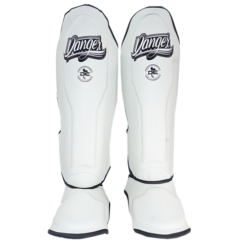 Shin Guards Danger Supermax Semi Leather White