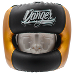 Head Guard Danger Face Bar Semi Leather Black/Gold