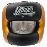 Head Guard Danger Face Bar Semi Leather Black/Gold