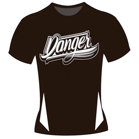 T-Shirt Cotton USA Danger Black White