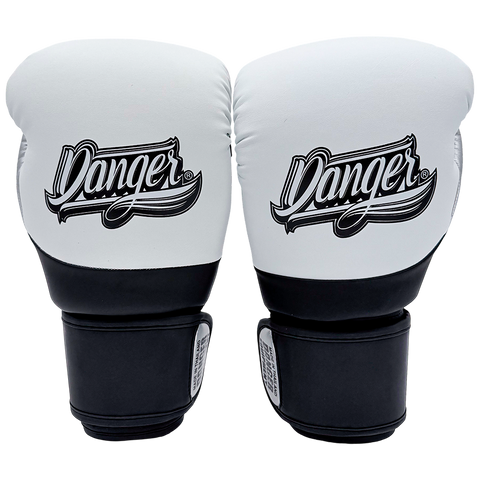 Boxing Gloves Danger EVO 3 Microfiber White Black Silver