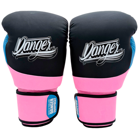 Boxing Gloves Danger EVO 3 Microfiber Black Pink Blue