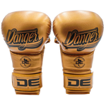 MMA Gloves Danger Sparring Semi Leather Metal Gold