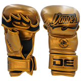 MMA Gloves Danger Sparring Semi Leather Metal Gold