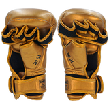 MMA Gloves Danger Sparring Semi Leather Metal Gold