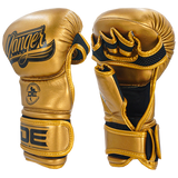 MMA Gloves Danger Sparring Semi Leather Metal Gold