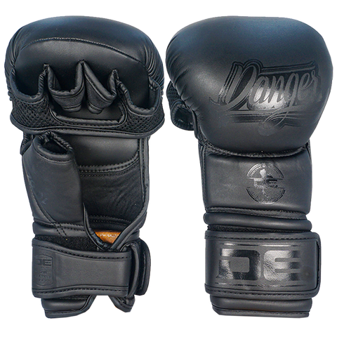 MMA Gloves Danger Sparring Semi Leather Black Logo