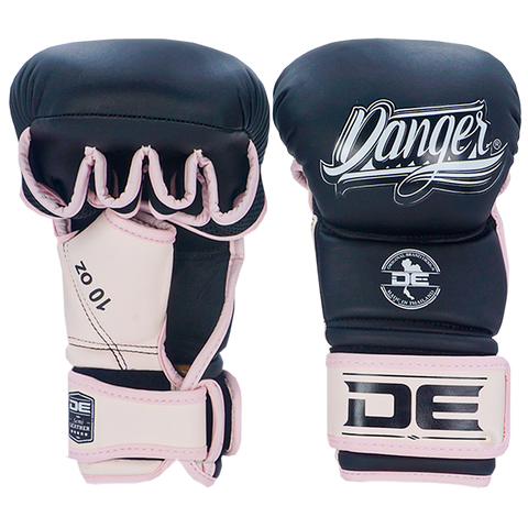 MMA Gloves Danger Sparring Semi Leather Black Light Pink