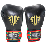 Boxing Gloves Velcro Matto Black Green