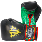 Boxing Gloves Velcro Matto Black Green