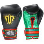 Boxing Gloves Velcro Matto Black Green