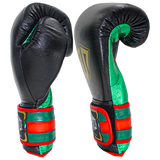 Boxing Gloves Velcro Matto Black Green