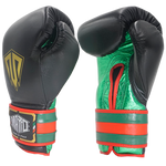 Boxing Gloves Velcro Matto Black Green