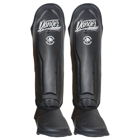 Shin Guards Danger Supermax Semi Leather Black