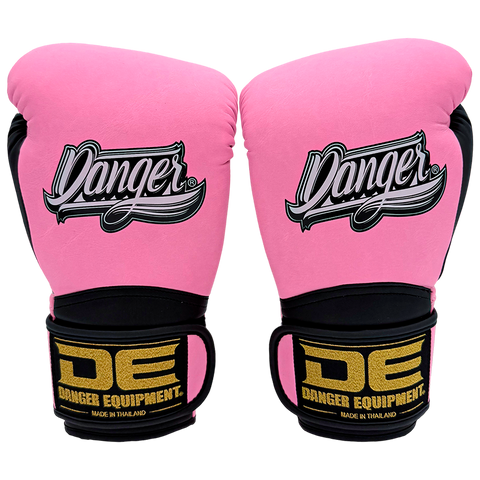 Boxing Gloves Danger Rocket Microfiber Pink Black