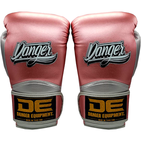 Boxing Gloves Danger Rocket Semi Leather Metalic Pink