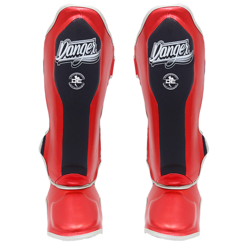 Shin Guards Danger EVO 3 Semi Leather Red Cobra