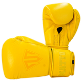 Boxing Gloves Velcro Matto Embriodry Yellow