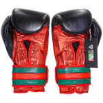 Boxing Gloves Velcro Matto Black Red