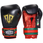 Boxing Gloves Velcro Matto Black Red