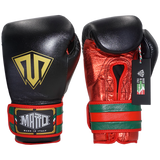 Boxing Gloves Velcro Matto Black Red