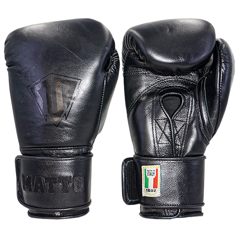 Boxing Gloves Velcro Matto Embriodry Black