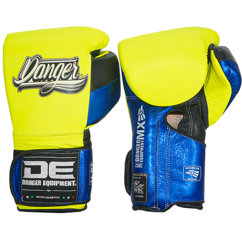 Boxing Pro Gloves Velcro Danger Mx Neon