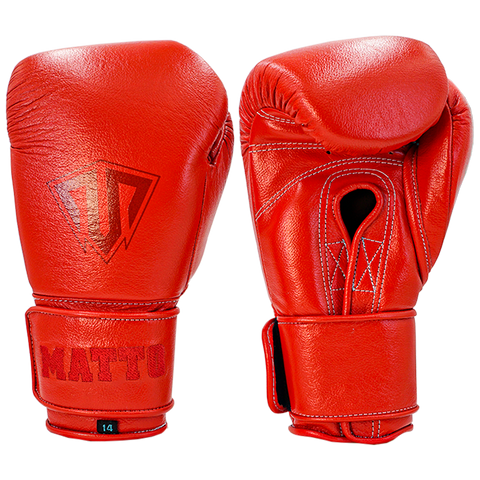 Boxing Gloves Velcro Matto Embriodry Ferrari Red