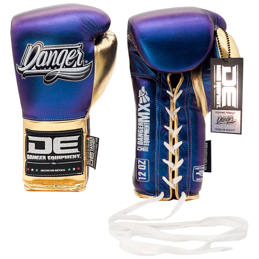 Boxing Pro Gloves Laces Danger Mx Blue Gold – Danger Equipment