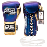 Boxing Pro Gloves Laces Danger Mx Blue Gold