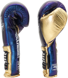 Boxing Pro Gloves Laces Danger Mx Blue Gold