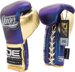 Boxing Pro Gloves Laces Danger Mx Blue Gold