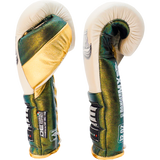 Boxing Pro Gloves Laces Danger Mx White Green