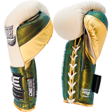 Boxing Pro Gloves Laces Danger Mx White Green
